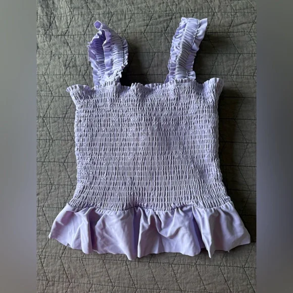 NWT Rad Swimwear Saidee Lilac Smocked Peplum Tankini Bathing Suit Top M Bottom L - Picture 4 of 15